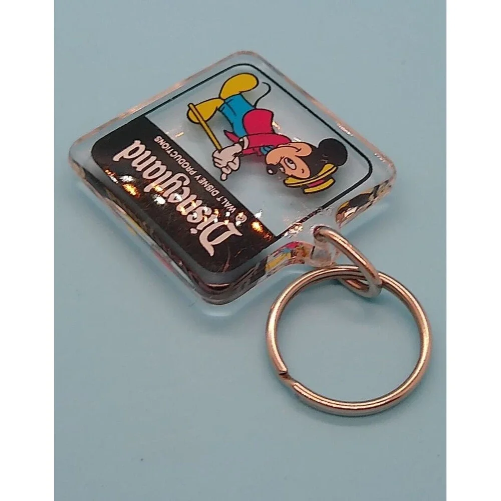Disney - Mickey Mouse Disneyland Keychain Clear Plastic 1.5